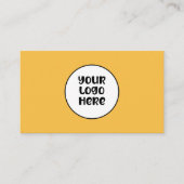 Bedrijf Logo Social Media QR Code Geel Elegant Visitekaartje (Voorkant)