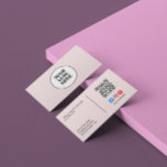 Bedrijf Logo Social Media QR Code Roze Elegant Visitekaartje<br><div class="desc">Bedrijf logo Social Media Aangepaste QR Code Roze Professioneel Visitekaartje</div>