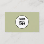 Bedrijf Logo Social Media QR Code Sage Elegant Visitekaartje (Voorkant)