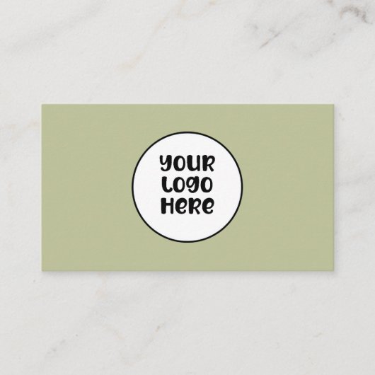 Bedrijf Logo Social Media QR Code Sage Elegant Visitekaartje (Voorkant)
