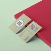 Bedrijf Logo Social Media QR Code Sage Elegant Visitekaartje