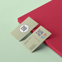 Bedrijf Logo Social Media QR Code Sage Elegant