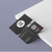 Bedrijf Logo Social Media QR Code Zwart Elegant Visitekaartje