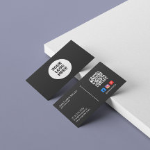 Bedrijf Logo Social Media QR Code Zwart Elegant