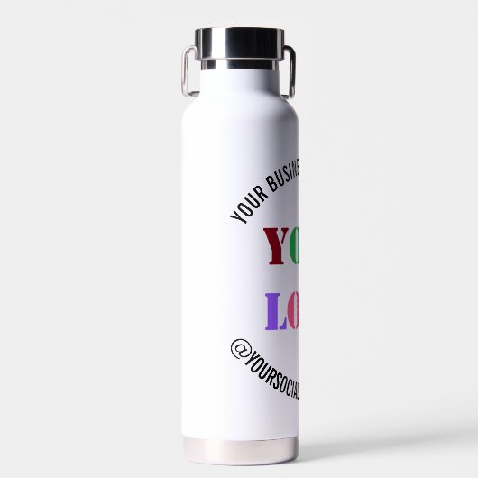 Bedrijf Logo Social Media Waterfles Sjabloon (Voorkant)