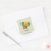 Bedrijf Logo Square Sjabloon Ronde Sticker (Envelop)