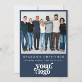 Bedrijf Logo Team Foto Stijlvolle Business Christm Feestdagenkaart (Voorkant)