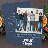 Bedrijf Logo Team Foto Stijlvolle Business Christm Feestdagenkaart