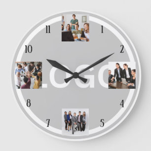 Bedrijf Logo Team Fotocollage Modern Grote Klok