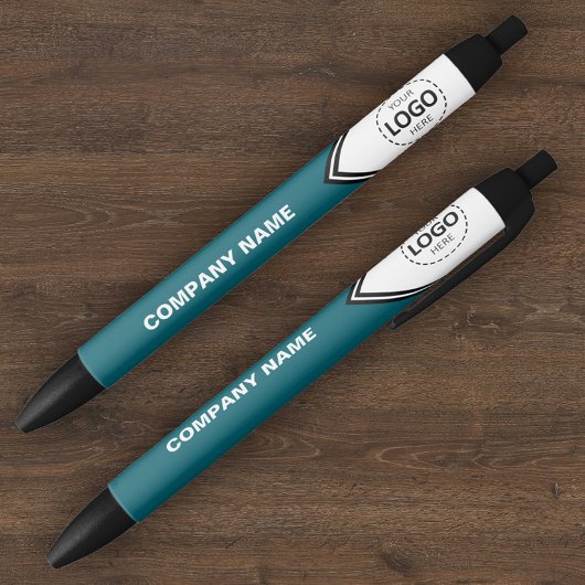 Bedrijf Logo & tekst Blauwgroen pen