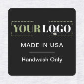 Bedrijf Logo Tekst Land Zwart Kleding Kleding Labels (Design 2)