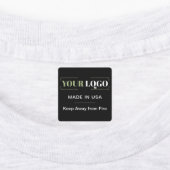 Bedrijf Logo Tekst Land Zwart Kleding Kleding Labels (Aangebracht)