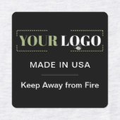 Bedrijf Logo Tekst Land Zwart Kleding Kleding Labels (Design 1)