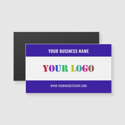 Bedrijf Logo Tekst Magnetische visitekaartje Sjabl (Voorkant / Achterkant)