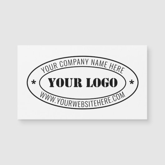 Bedrijf Logo Tekst Magnetische visitekaartje Sjabl (Voorkant)