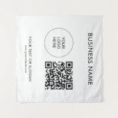 Bedrijf Logo Tekst QR Code Sjabloon Wandkleed (Voorkant (horizontaal))