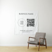 Bedrijf Logo Tekst QR Code Sjabloon Wandkleed (In situ)