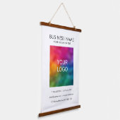 Bedrijf Logo Tekst Sjabloon Hangend Wandkleed (Gebogen)