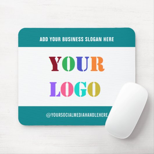 Bedrijf Logo Tekst Social Media Muismat Sjabloon (Met muis)