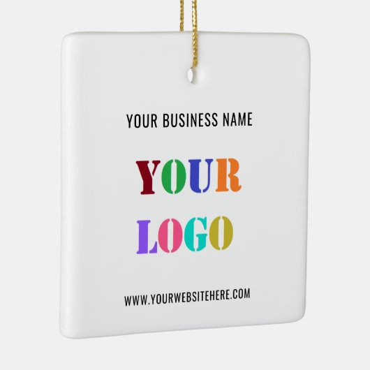 Bedrijf Logo Tekst Uw Bedrijfs Kerstmisornament Keramisch Ornament (Rechts)