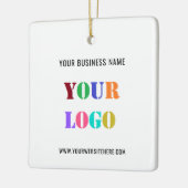 Bedrijf Logo Tekst Uw Bedrijfs Kerstmisornament Keramisch Ornament (Links)