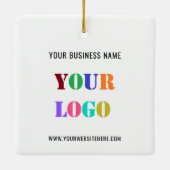 Bedrijf Logo Tekst Uw Bedrijfs Kerstmisornament Keramisch Ornament (Achterkant)