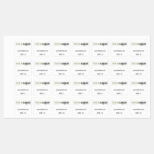 Bedrijf Logo Tekst Website of grootte Kleding Garm Labels (Vel)