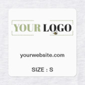 Bedrijf Logo Tekst Website of grootte Kleding Garm Labels (Design 1)