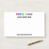 Bedrijf Logo Tekst Zakelijke Post-it® notes Sjablo (Op bureau)