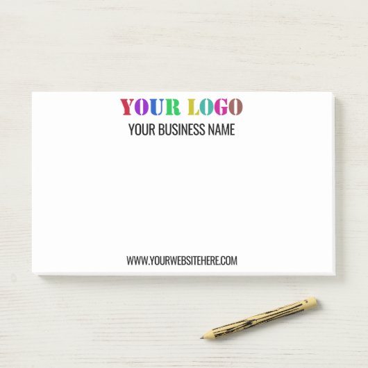 Bedrijf Logo Tekst Zakelijke Post-it® notes Sjablo (Op bureau)