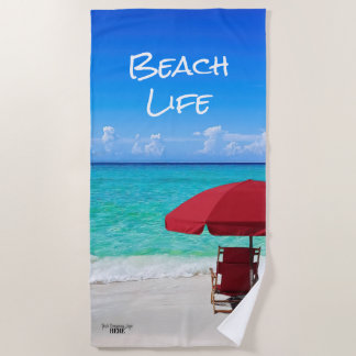 Bedrijf Logo Tropical Beach Paraplu Client Gift Strandlaken