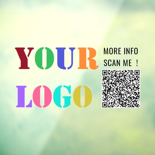 Bedrijf Logo Uw QR-code Zakelijk venster Cling Raamsticker (Vel 3)