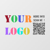 Bedrijf Logo Uw QR-code Zakelijk venster Cling Raamsticker (Vel)