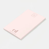 Bedrijf logo van blindroze monogram post-it® notes (Schuin)