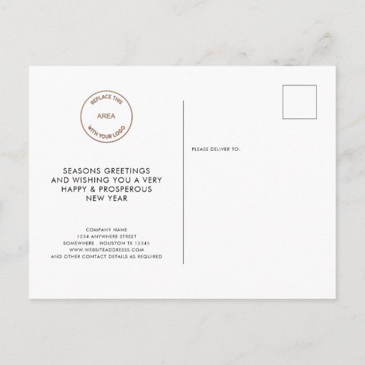 Bedrijf Logo voegt het Manuscript van de Foto Pret Briefkaart (Achterkant)