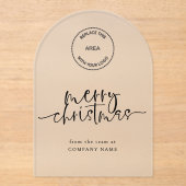 Bedrijf Logo Vrolijk Kerst Acryl Groeten Acryl Uitnodigingen (Voorkant)