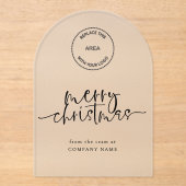 Bedrijf Logo Vrolijk Kerst Acryl Groeten Uitnodigingen (Voorkant)