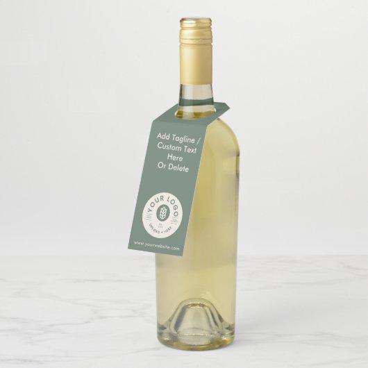  bedrijf Logo Website Sage Green Flessenhanger (Schuin)