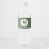  bedrijf Logo Website Sage Green Waterfles Etiket (Voorkant)
