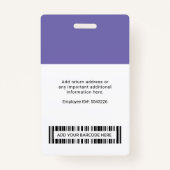 Bedrijf Logo werknemer Foto ID Barcode Aangepaste  Badge (Achterkant)