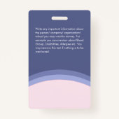 Bedrijf Logo werknemer Foto ID blauw en Blush Badge (Achterkant)