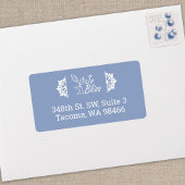 Bedrijf Logo, Winter lichtblauw retouradres Etiket