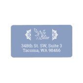 Bedrijf Logo, Winter lichtblauw retouradres Etiket (Voorkant)