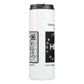 Bedrijf Logo Wit Minimalistische QR Code Thermosbeker (Achterkant)