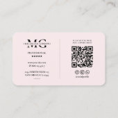 Bedrijf Logo Y Monogram Roze Modern Visitekaartje (Achterkant)