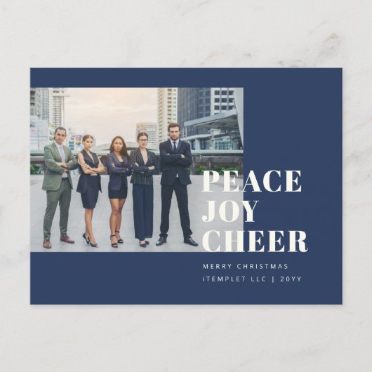 Bedrijf Logo Zakelijke Kerstfoto XMA Briefkaart (Voorkant)