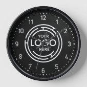 Bedrijf Logo Zwart Wit Klok (Voorkant)