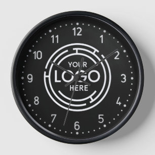 Bedrijf Logo Zwart Wit Klok