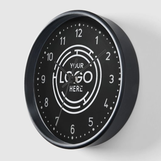 Bedrijf Logo Zwart Wit Klok (Hoek)
