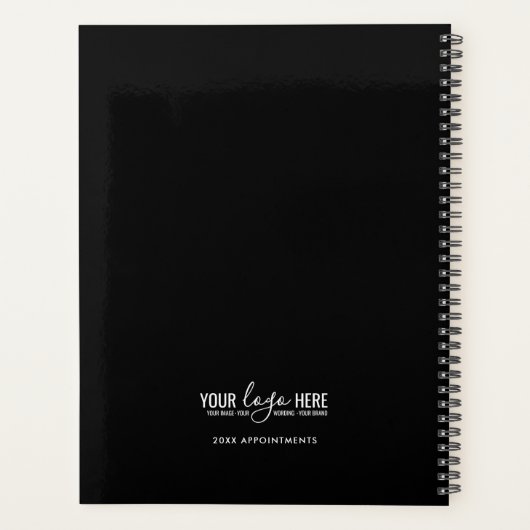Bedrijf Logo Zwart Wit Monogram 2024 Planner (Achterkant)